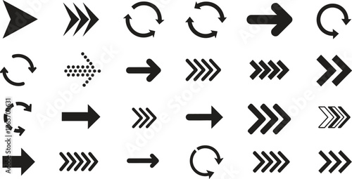 Set of Directional Arrow Icons