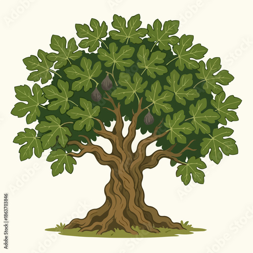illustration of an ancient fig tree