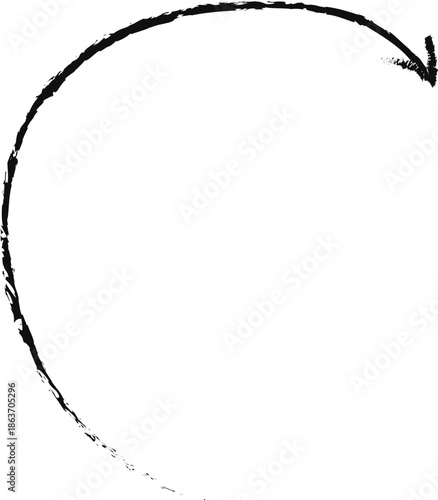 Sketchy hand drawn circular arrow