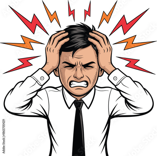 Stressed Businessman Vector Illustration Work Pressure Frustration Concept Design