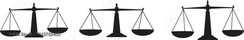 Three Scales of Justice Symbols