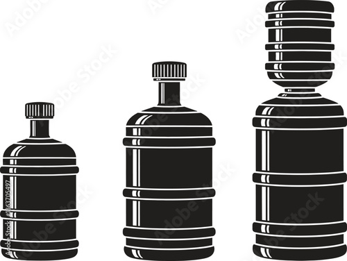 Three Water Jugs in Varying Sizes