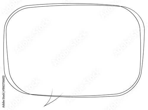 吹き出しのイラスト21【手書き落書き風の二重線】