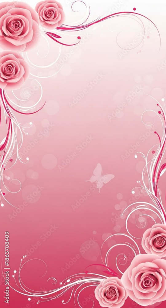 Naklejka premium pink floral background