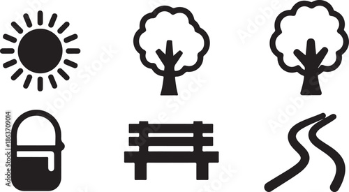 A serene landscape with a sunny day and trees