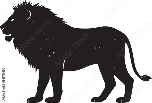Detailed vector illustration of a majestic lion created with adobe illustrator and showcasing intricate design elements