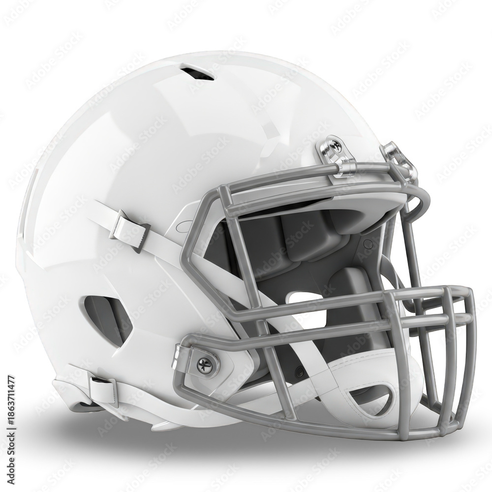 Fototapeta premium White football helmet isolated on transparent background