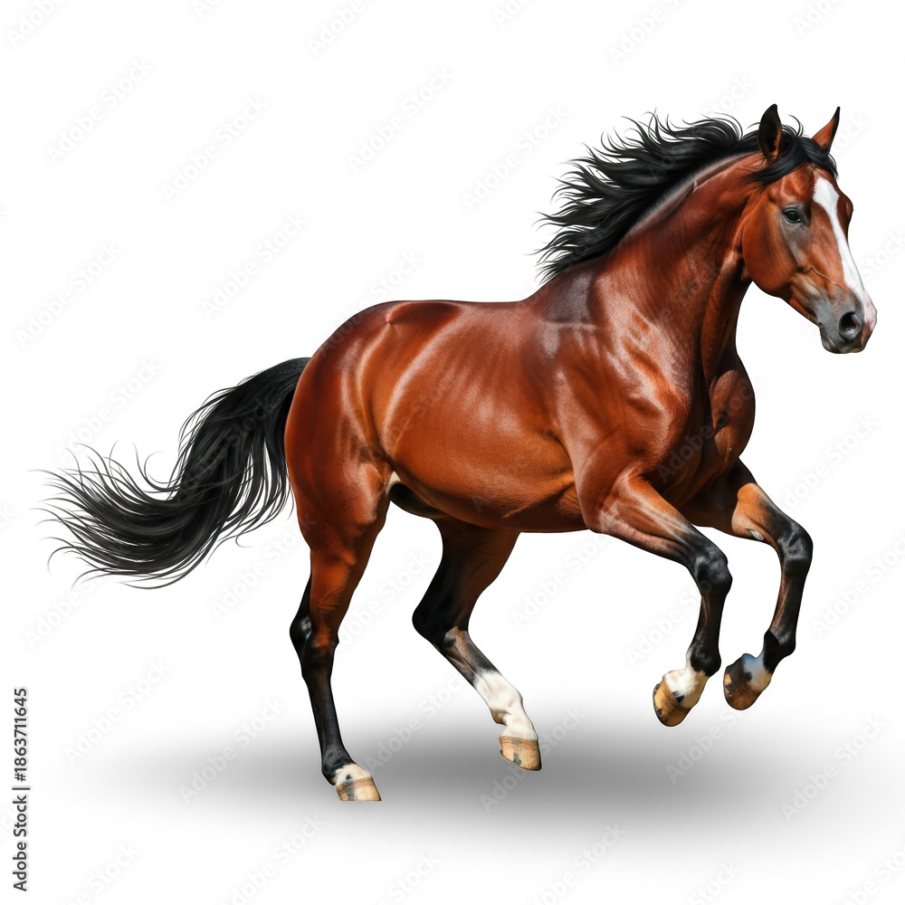 Obraz premium Running horse isolated on transparent background