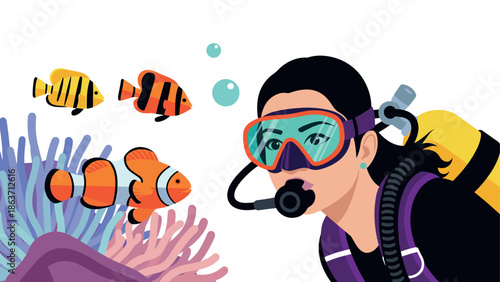 Scuba diving adventure with tropical fish and coral exploration