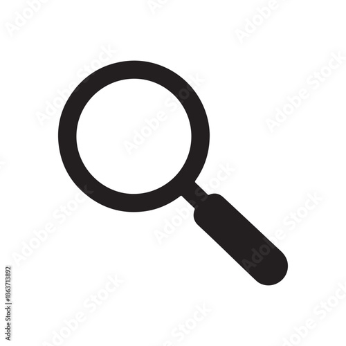 Magnifying glass silhouette icon vector illustration on white background