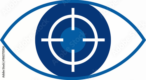Blue eye with target crosshair vector illustration
