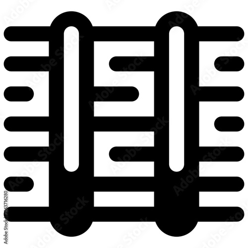 Hay. Outlined stroke vector icon with black-filled details.