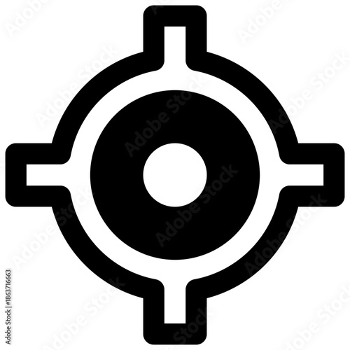 Position. Outlined stroke vector icon with black-filled details.