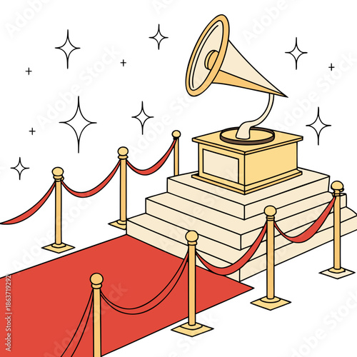 vector illustration of a red carpet
