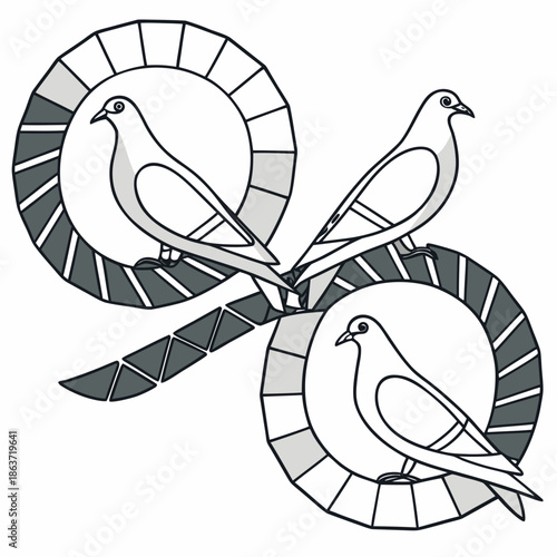 vector illustration of an abstract bird