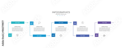 Vector Infographic label design template with icons and 5 options or steps. for your business data. Vector Illustration.