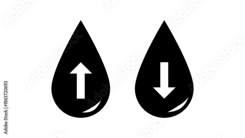 oil price fluctuations, black isolated silhouette