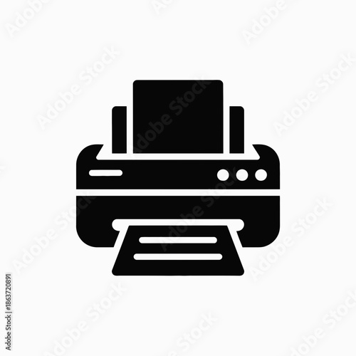 printer, printing, print, office, device, hardware, machine, document, paper, output, copy, copier, scanner, fax, technology, equipment, workspace, business, corporate, professional, vector, icon, sym