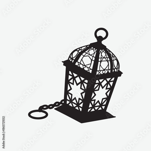 Vintage lantern isolated on a white background illustration