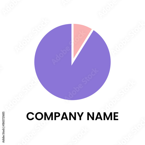 Pie chart logo design, data distribution analytics icon, business statistics logo, financial analysis symbol, minimal infographic logo.