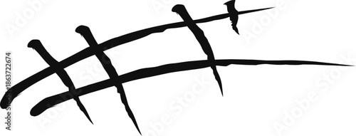 Rough black brush hashtag icon