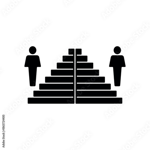 Icon a Population Pyramid, isolated against a clean background.