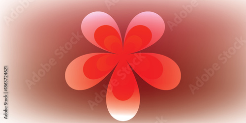 Vibrant Red Flower Petals in a Symmetrical Arrangement.