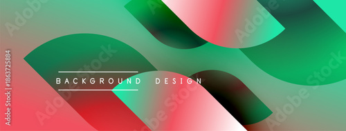 Abstract fluid shapes, vibrant colors blend. Red, green, turquoise gradients create dynamic composition. Text reads background design.