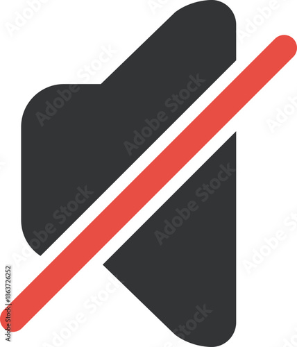 ミュート・消音スピーカーのフラットアイコン