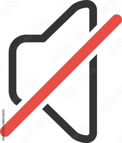 ミュート・消音スピーカーのフラットアイコン