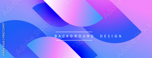 Abstract gradient shapes overlap. Blue, purple, pink hues blend smoothly. Text reads background design centered within composition.
