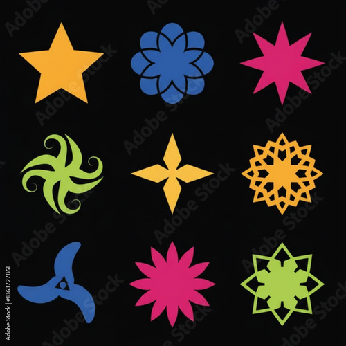 minimalist abstract geometric flat vector design