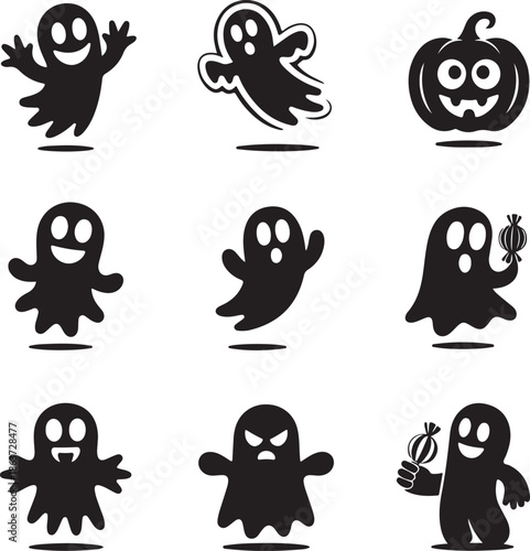 halloween icons set