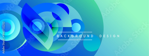 Abstract blue, turquoise gradients create dynamic flowing shapes. Modern design element for backgrounds, presentations. Smooth transitions visible.