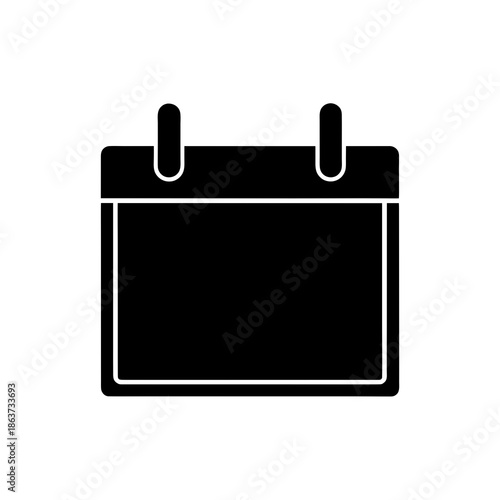 A black silhouette icon of a calendar representing time management and scheduling