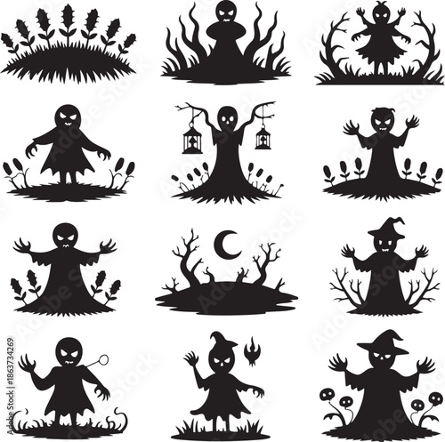 halloween icons set