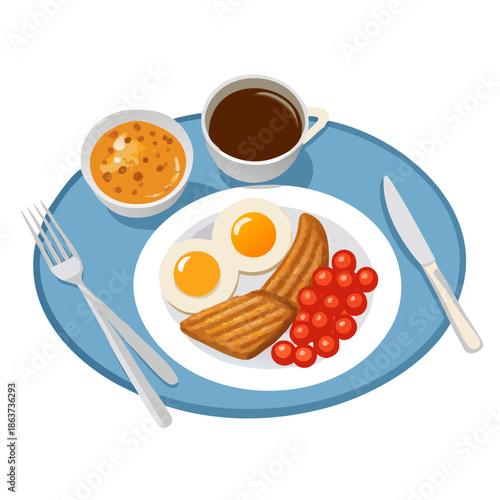 A tasty breakfast meal featuring a hot cup of coffee and a sweet croissant served on a white plate with healthy snacks and milk