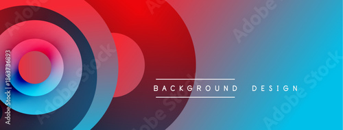 Abstract gradient circles, red to blue transition. Modern background design element, simple yet vibrant composition.