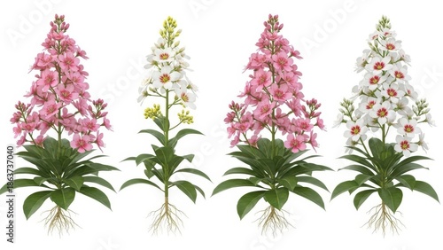 Stock Flowers Isolated, Various Colors, Floral Arrangement, Blossom