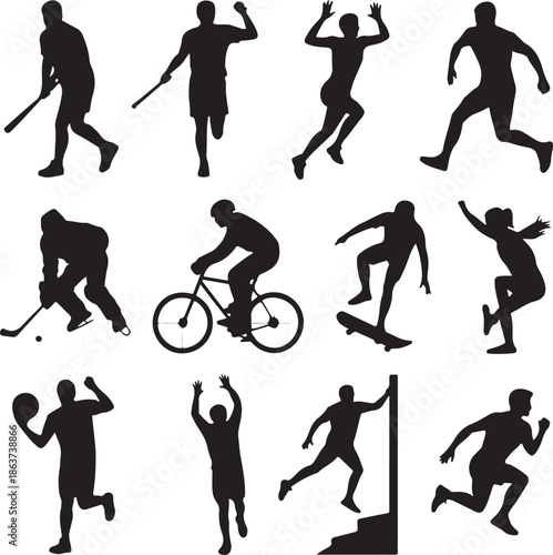 people    silhouettes sports