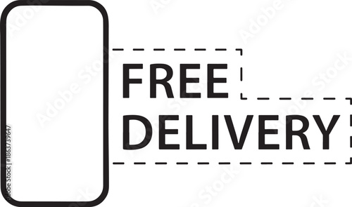 Free Delivery Smartphone App Icon Vector Set Flat Design