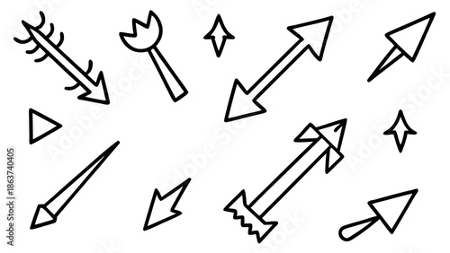 Dynamic arrows pointing in different directions for business concepts