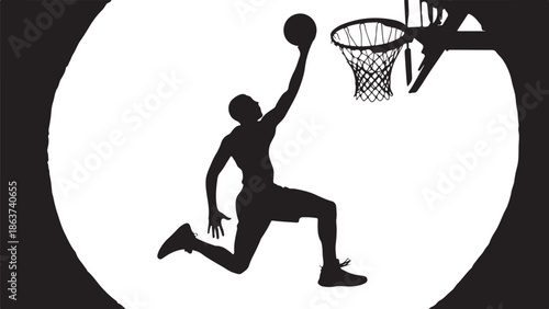 Silhouette of a woman surfing vector illustration