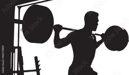 Silhouette of a man and woman lifting weights vector illustration