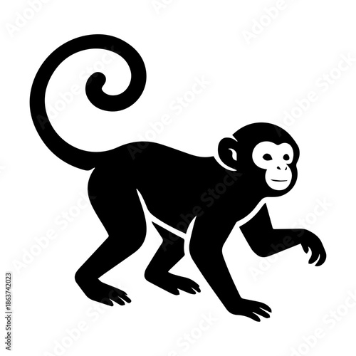 Monkey silhouette illustration playful animal
