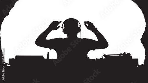 Silhouette of a woman and girl in yoga and dance poses vector illustration