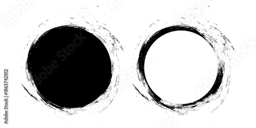 Hand drowning circle line sketch vector set