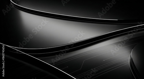 Sleek modern technology design with curved lines and dark background