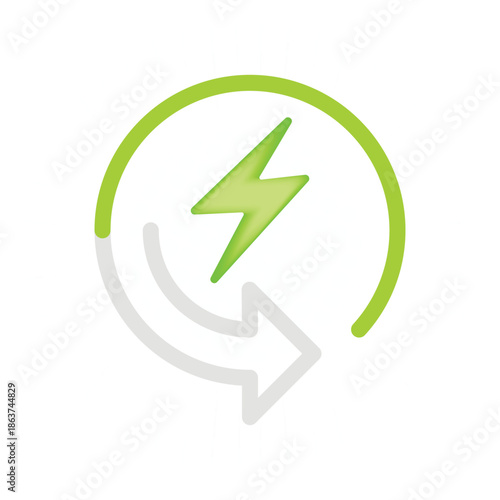 Power icon design, electric charging icon green, energy icon design
