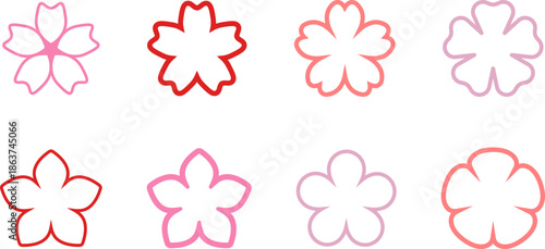 Sakura cherry, Peach, plum Blossom flower spring sale badge, flower icon blossom design, advertising banner, discount sticker template with space for text. Label market price tag. Decorative coupon